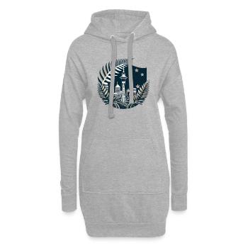 Neuseeland Aotearoa Kiwi 13 - Hoodie-Kleid - Grau meliert - Vorne