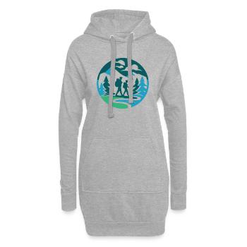 Errer - Sweat-shirt à capuche long Femme - gris chiné - Devant