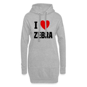 I love Zebra - Sweat-shirt à capuche long Femme - gris chiné - Devant