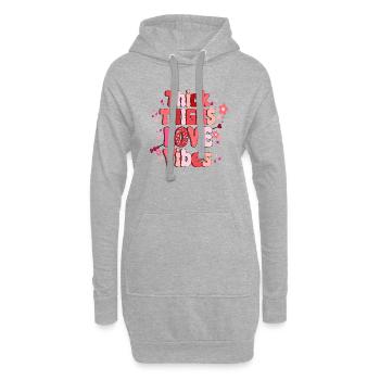 Aimez-moi la Saint-Valentin Joyeux Valentin Saint-Valentin - Sweat-shirt à capuche long Femme - gris chiné - Devant