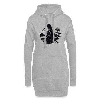 Zen-Samurai - Hoodie-Kleid - Grau meliert - Vorne