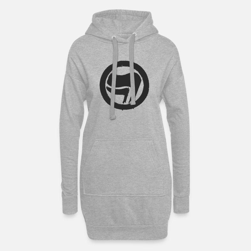 Kunst Protest Antifa - Hoodie-Kleid - Grau meliert