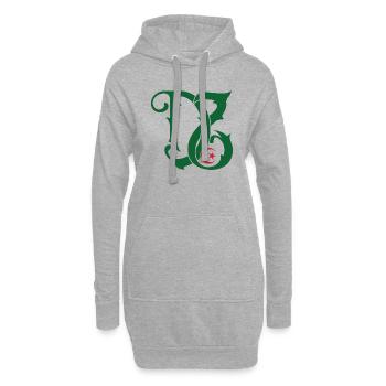 DZ vintage style - Sweat-shirt à capuche long Femme - gris chiné - Devant