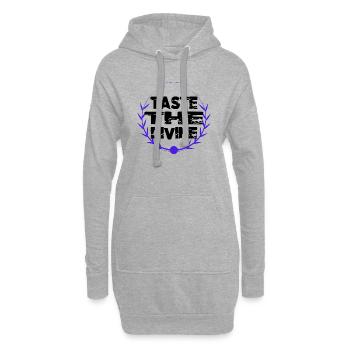 béatitude cuisine cool drôle humour heureux - Sweat-shirt à capuche long Femme - gris chiné - Devant