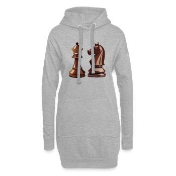 Schachfiguren! - Hoodie-Kleid - Grau meliert - Vorne