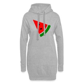 Wassermelone Melone - Hoodie-Kleid - Grau meliert - Vorne