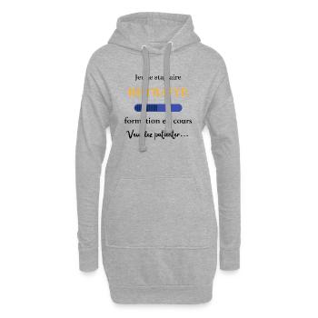 Jeune stagiaire retraité - Sweat-shirt à capuche long Femme - gris chiné - Devant