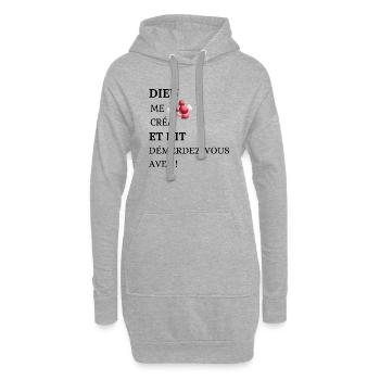 Humor Lustig Gott hat mich erschaffen - Hoodie-Kleid - Grau meliert - Vorne