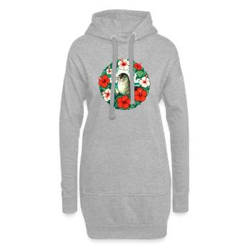 Hawaiianisches Mönchssiegel im Retro-Stil - Hoodie-Kleid - Grau meliert - Vorne