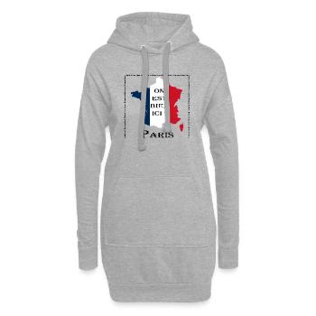 On est bien à Paris - Sweat-shirt à capuche long Femme - gris chiné - Devant