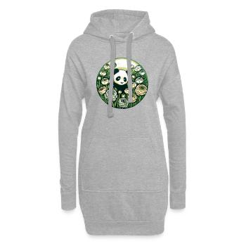 Fleurs Panda Ours - Sweat-shirt à capuche long Femme - gris chiné - Devant