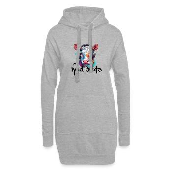 Kopfhörer / Audio / Musik / Klang / cool - Hoodie-Kleid - Grau meliert - Vorne