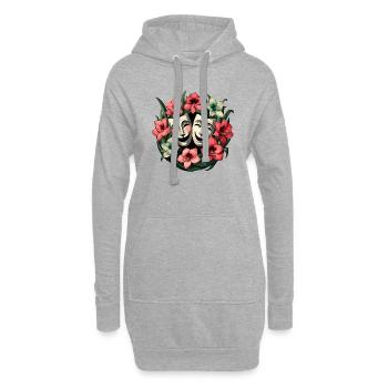 Melpomène et Thalia Comédie et tragédie - Sweat-shirt à capuche long Femme - gris chiné - Devant