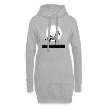 Zebra Minimalismus - Hoodie-Kleid - Grau meliert - Vorne