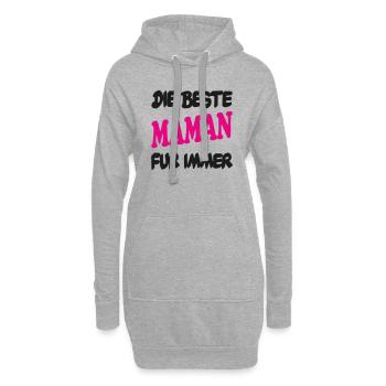 DIE BESTE MAMAN FUR IMMER - Sweat-shirt à capuche long Femme - gris chiné - Devant
