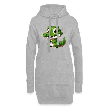 Crocodile - Sweat-shirt à capuche long Femme - gris chiné - Devant