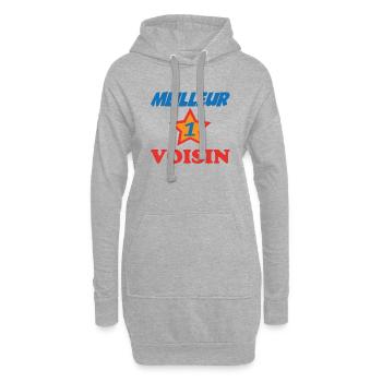Meilleur VOISIN - Sweat-shirt à capuche long Femme - gris chiné - Devant