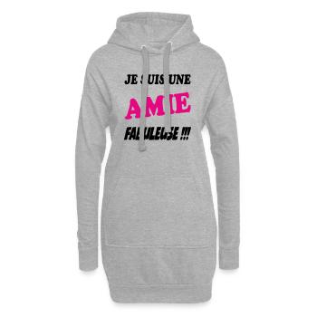 Je suis une amie fabuleuse - Sweat-shirt à capuche long Femme - gris chiné - Devant