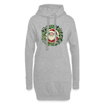 Weihnachtsmann - Hoodie-Kleid - Grau meliert - Vorne