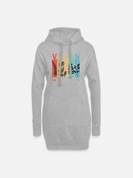 Vegan Animal Lives Matter - Hoodie-Kleid - Grau meliert