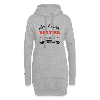 DER BESTE BRUDER FRERE IN DER WELT - Sweat-shirt à capuche long Femme - gris chiné - Devant
