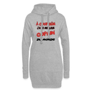 Bester Kumpel der Welt - Hoodie-Kleid - Grau meliert - Vorne