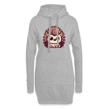 Porc-épic - Sweat-shirt à capuche long Femme - gris chiné - Devant