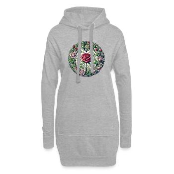 Roses - Sweat-shirt à capuche long Femme - gris chiné - Devant