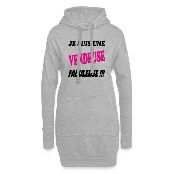 Je suis une vendeuse fabuleuse !!! - Sweat-shirt à capuche long Femme - gris chiné - Devant