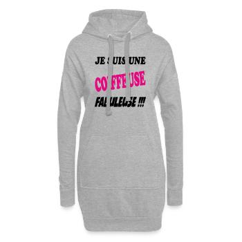 Je suis une coiffeuse fabuleuse !!! - Sweat-shirt à capuche long Femme - gris chiné - Devant