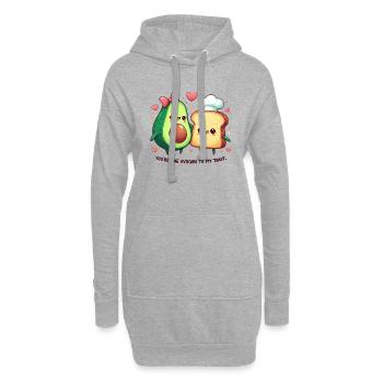 Tu es l’avocat à mon toast - Breakfas romantiques - Sweat-shirt à capuche long Femme - gris chiné - Devant