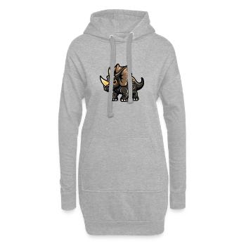 dinosaurier triceratops - Hoodie-Kleid - Grau meliert - Vorne