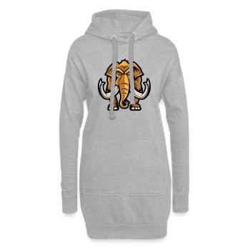 Éléphant mammouth - Sweat-shirt à capuche long Femme - gris chiné - Devant