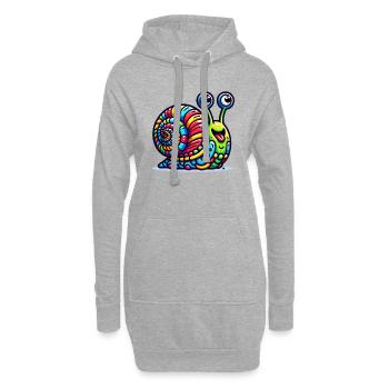 Süße Schnecke Kinder - Hoodie-Kleid - Grau meliert - Vorne