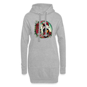 Frohe Weihnachten - Hoodie-Kleid - Grau meliert - Vorne
