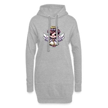 Ethereal Angelic Chibi - angel, cute, adorable - Hoodie Dress - heather grey - Front