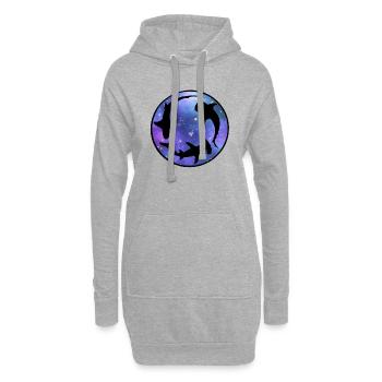 L’univers des requins - Sweat-shirt à capuche long Femme - gris chiné - Devant