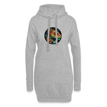 caméléon - Sweat-shirt à capuche long Femme - gris chiné - Devant