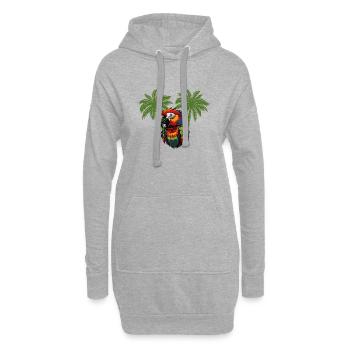 papagei paradise palmen - Hoodie-Kleid - Grau meliert - Vorne