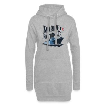 Fier de la Marine Nationale - Sweat-shirt à capuche long Femme - gris chiné - Devant