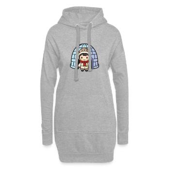 iglu eskimo mädchen - Hoodie-Kleid - Grau meliert - Vorne