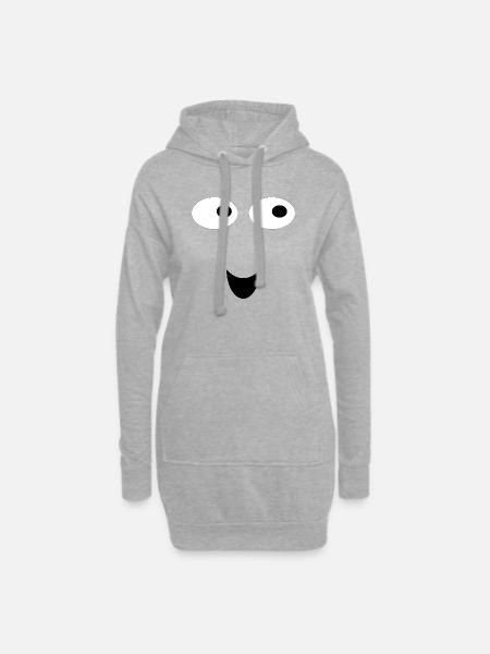 face - Hoodie-Kleid - Grau meliert