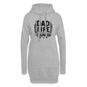 Champion de la vie de papa - Sweat-shirt à capuche long Femme - gris chiné - Devant