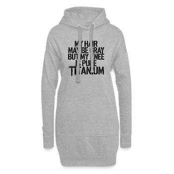 Humorvoll durch jede Reha - Hoodie-Kleid - Grau meliert - Vorne