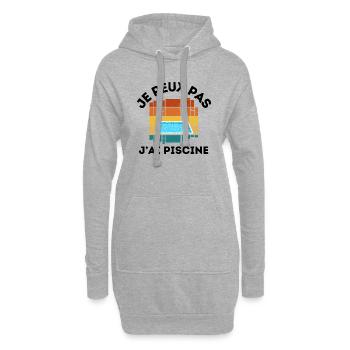 Je peux pas j'ai piscine - Sweat-shirt à capuche long Femme - gris chiné - Devant