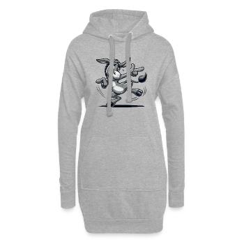 Esel Comic - Hoodie-Kleid - Grau meliert - Vorne