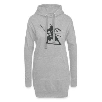 Samouraï - Sweat-shirt à capuche long Femme - gris chiné - Devant