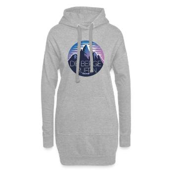 Die Berge Rufen - Modernes Logo - Hoodie-Kleid - Grau meliert - Vorne