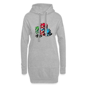 Poker - Hoodie-Kleid - Grau meliert - Vorne