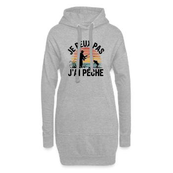 Je Peux Pas, J'ai Pêche - Sweat-shirt à capuche long Femme - gris chiné - Devant
